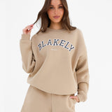 Varsity Oversized Jumper - Tan