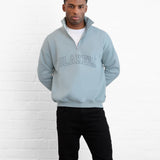Outline Varsity 1/4 Zip Up Jumper - Mineral Blue