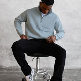 Outline Varsity 1/4 Zip Up Jumper - Mineral Blue