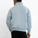 Outline Varsity 1/4 Zip Up Jumper - Mineral Blue