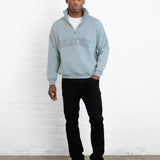Outline Varsity 1/4 Zip Up Jumper - Mineral Blue