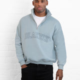 Outline Varsity 1/4 Zip Up Jumper - Mineral Blue