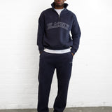 Outline Varsity 1/4 Zip Up Jumper - True Navy
