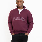 Outline Varsity 1/4 Zip Up Jumper - Old Burgundy