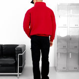 Miles Relaxed 1/4 Zip Jumper - Red
