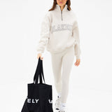 Outline Varsity 1/4 Zip Jumper - Chalk