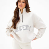 Outline Varsity 1/4 Zip Jumper - Chalk