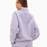 Outline Varsity 1/4 Zip Jumper - Washed Lilac