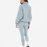 Outline Varsity 1/4 Zip Jumper - Mineral Blue