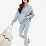 Outline Varsity 1/4 Zip Jumper - Mineral Blue