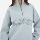 Outline Varsity 1/4 Zip Jumper - Mineral Blue