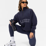Outline Varsity 1/4 Zip Jumper - True Navy