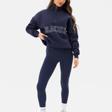 Outline Varsity 1/4 Zip Jumper - True Navy