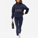 Outline Varsity 1/4 Zip Jumper - True Navy
