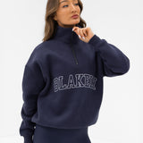 Outline Varsity 1/4 Zip Jumper - True Navy