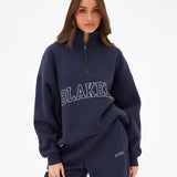 Outline Varsity 1/4 Zip Jumper - True Navy
