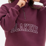 Outline Varsity 1/4 Zip Jumper - Old Burgundy