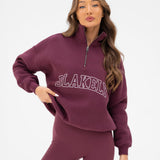 Outline Varsity 1/4 Zip Jumper - Old Burgundy