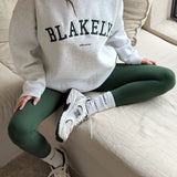 Varsity Oversized Jumper - Marl White & Deep Green