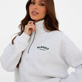 Heritage 1/4 Zip Jumper - Marl White & Deep Green