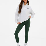 Heritage 1/4 Zip Jumper - Marl White & Deep Green