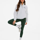 Heritage 1/4 Zip Jumper - Marl White & Deep Green