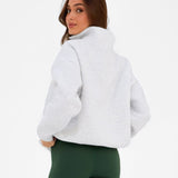 Heritage 1/4 Zip Jumper - Marl White & Deep Green
