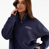 Heritage 1/4 Zip Jumper - True Navy & Vintage Pink