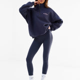 Heritage 1/4 Zip Jumper - True Navy & Vintage Pink