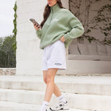 Heritage Jogger Shorts - Marl White & Deep Green