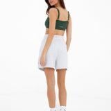 Heritage Jogger Shorts - Marl White & Deep Green