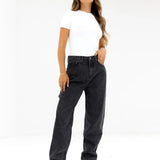 Blakely Mom Jeans - Washed Black