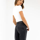 Blakely Mom Jeans - Washed Black