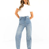 Blakely Mom Jeans - Faded Blue