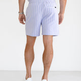 Ellis Relaxed Stripe Shorts - Light Blue