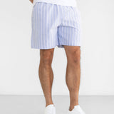 Ellis Relaxed Stripe Shorts - Light Blue