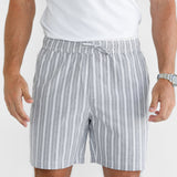 Ellis Relaxed Stripe Shorts - Grey