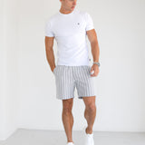 Ellis Relaxed Stripe Shorts - Grey