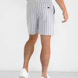 Ellis Relaxed Stripe Shorts - Grey