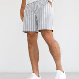 Ellis Relaxed Stripe Shorts - Grey
