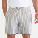 Ellis Relaxed Stripe Shorts - Light Brown