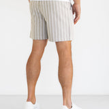 Ellis Relaxed Stripe Shorts - Light Brown