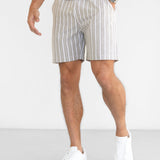Ellis Relaxed Stripe Shorts - Light Brown