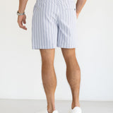 Ellis Relaxed Stripe Shorts - Blue