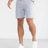 Ellis Relaxed Stripe Shorts - Blue