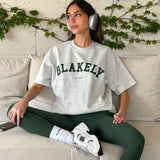 Varsity Oversized T-Shirt - Marl White & Deep Green