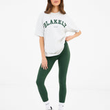 Varsity Oversized T-Shirt - Marl White & Deep Green