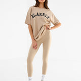 Varsity Oversized T-Shirt - Tan