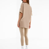 Varsity Oversized T-Shirt - Tan