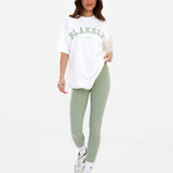 Varsity Oversized T-Shirt - White & Light Green
